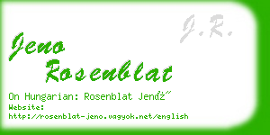 jeno rosenblat business card
